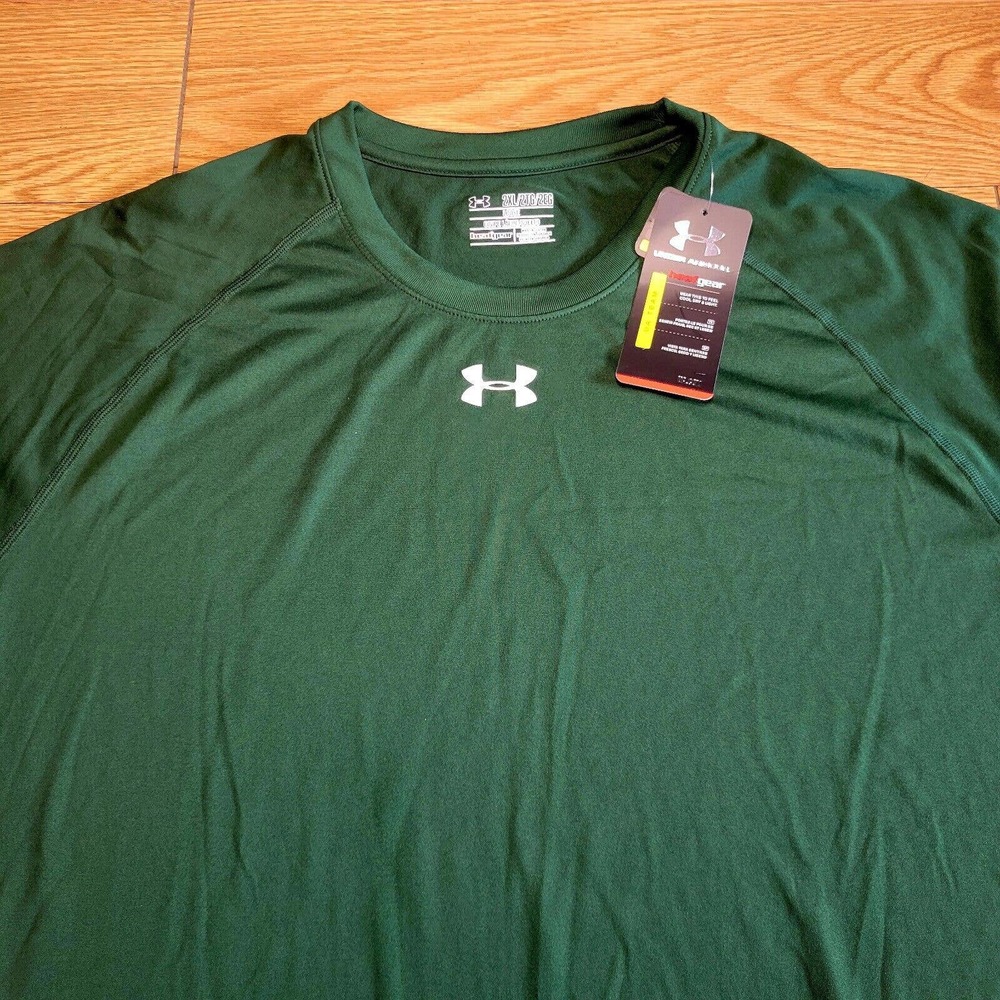 Under Armour Men's Heat Gear T-shirt Size XXL Loose Fit Green NWT - Picture 3 of 14